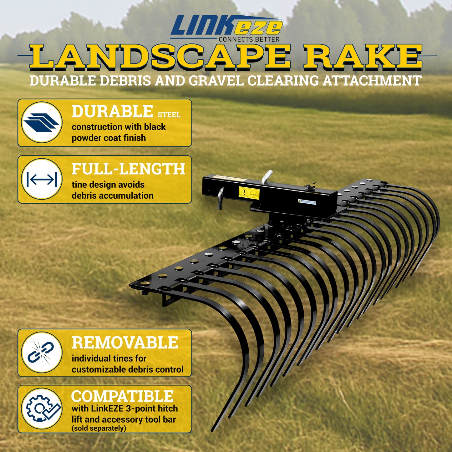 LinkEZE ATV/UTV Landscape Rake (60")