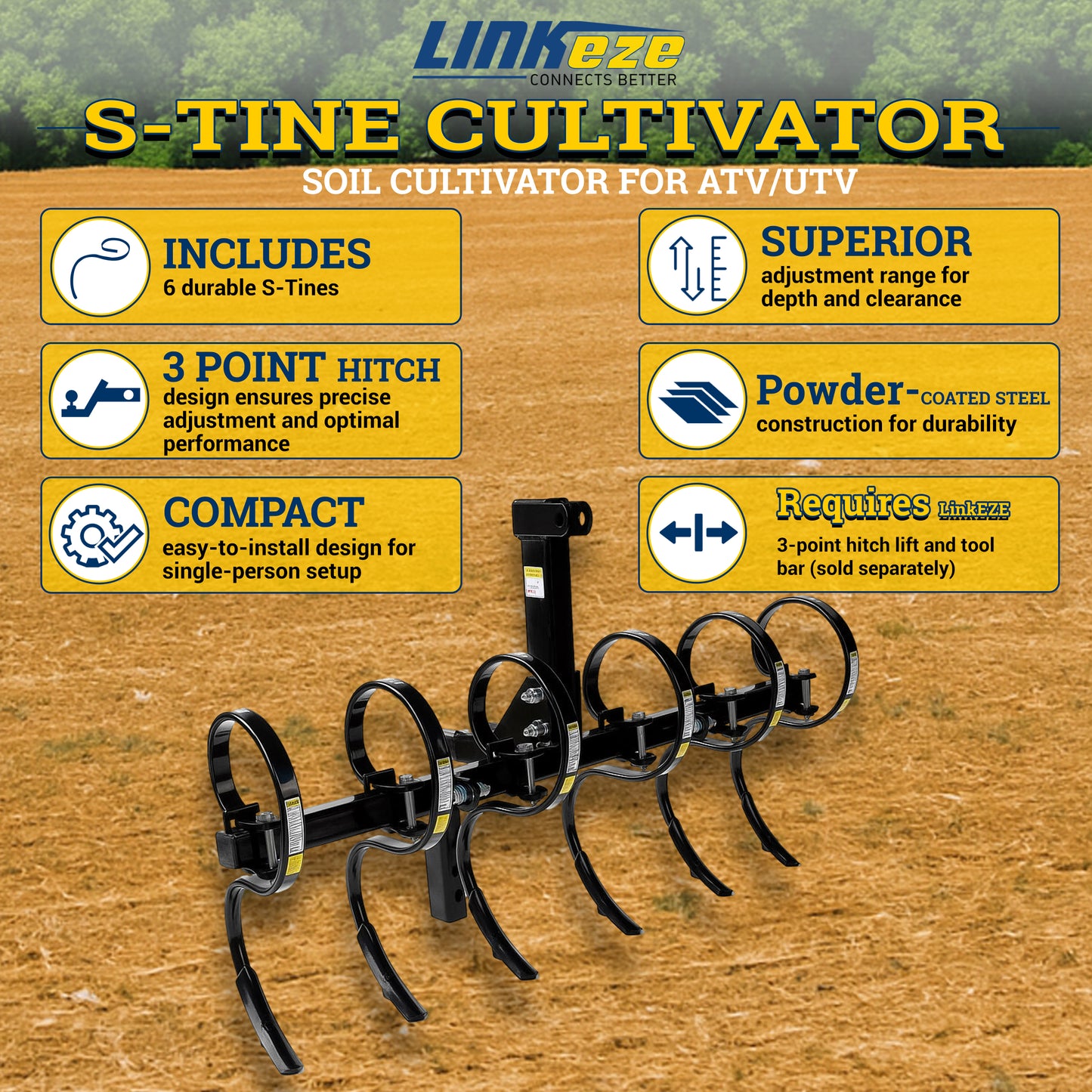LinkEZE ATV/UTV S-Tine Cultivator