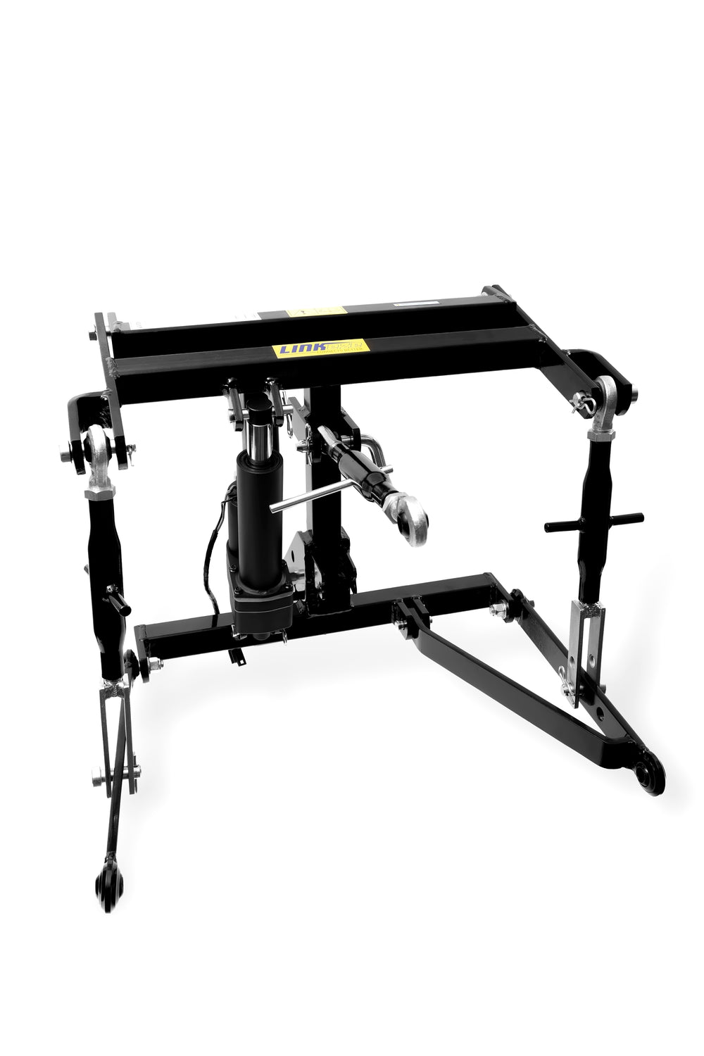 Black vehicle lift on a white background